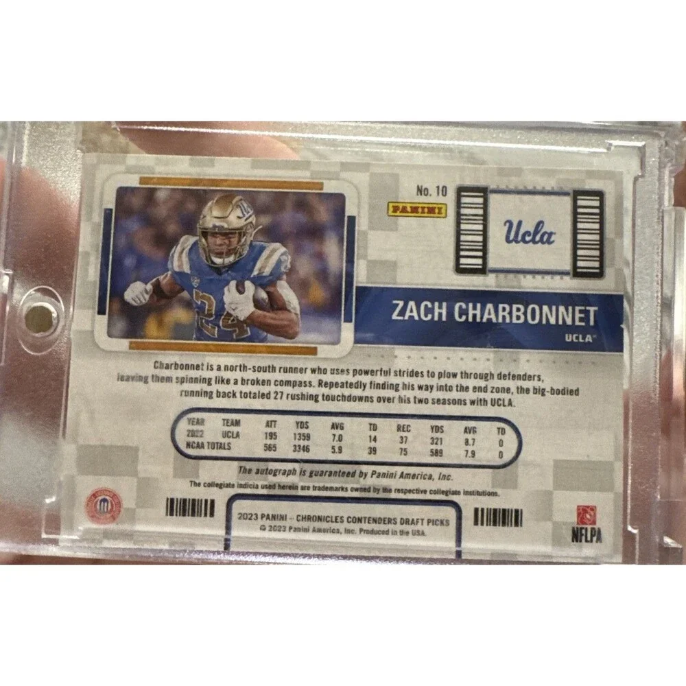 Zach Charbonnet 2023 Chronicles Draft Picks Contenders Autographs 93/99 #10 SEA